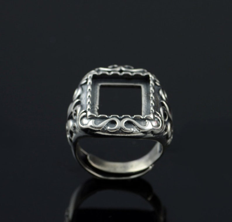 13mmx15mm Sterling Silver Ring BaseAntique 925 Silver Ring BlankBlank Sterling Silver Ring#SS-R80416P605