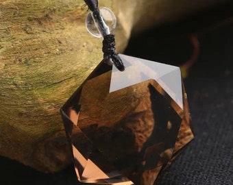Natural Faceted Smoky Quartz Pendant Hexagram Pendulum/Brown Quartz Jewelry/Gemstone Charms For Jewelry Findings/#DZ-S80513P810
