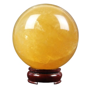 Natural Citrine Crystal Sphere/Hand Carved Citrine Ball/Healing Citrine Crystal/30/40/50/60/70/80/90/100mm/#BJ-S80323P605