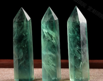 High Quality Natural Green Fluorite Point Quartz Tower/Green Fluorite Towers Generators Points Wands/50/60/70mm/#BJ-S80323P609