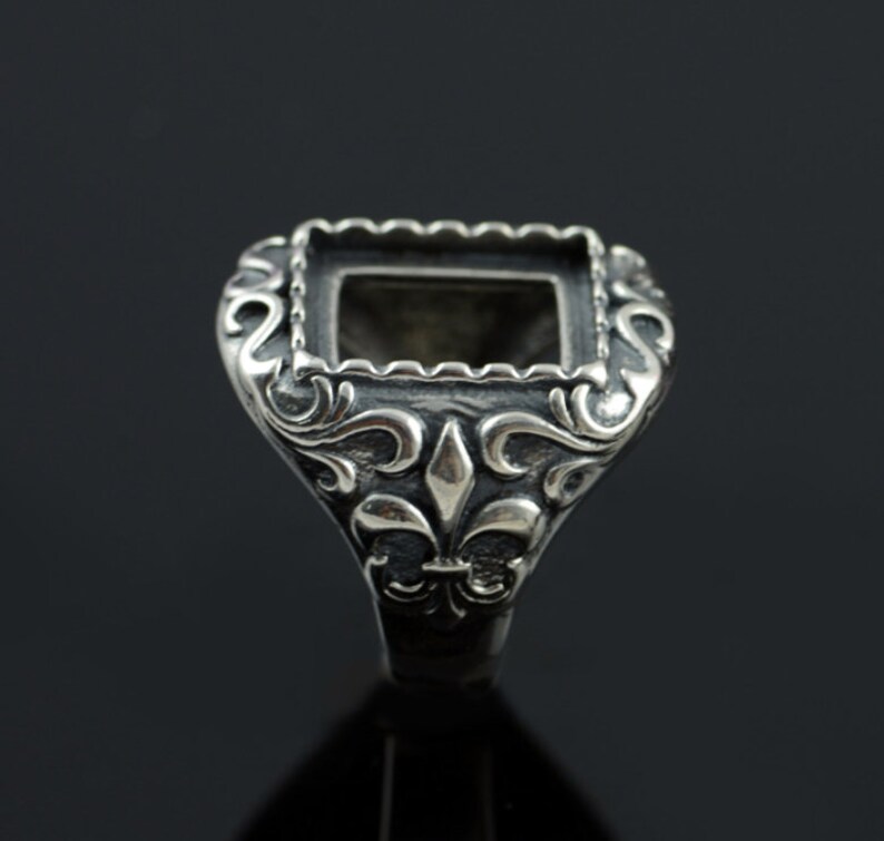 13mmx15mm Sterling Silver Ring BaseAntique 925 Silver Ring BlankBlank Sterling Silver Ring#SS-R80416P605