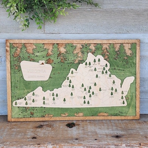 Virginia State Park Travel Map, VA State Park Tracker Map, Travel Tracker