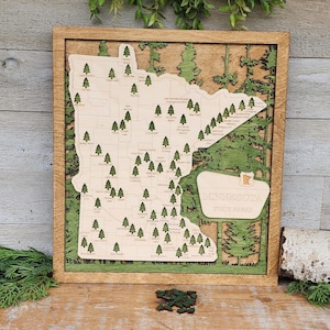 Minnesota State Parks Map, Wall Art, Hiking & Camping Map, Outdoor Adventure Decor, Travel Gift