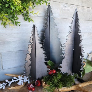 Metal Three Dimensional Pine Trees