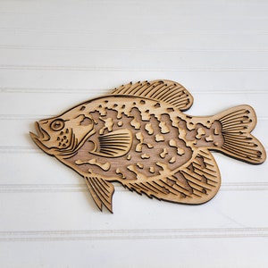 Wooden Crappie Fish Sign, Father&#39;s Day Gift, Men&#39;s Office Decor, Fishing Decorations