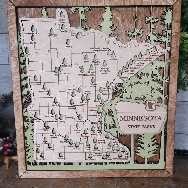 Minnesota State Park Travel Map, MN State Park Tracker Map, Travel Tracker