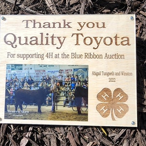 Livestock Auction Thankyou Made for 8x10 Inch Photo