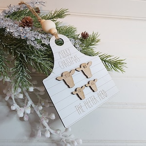 Cattle Tag Family Christmas, Shiplap Cattle Tag Ornament, Personalized Cattle Tag Ornament, Cow Tag Ornament,  Ear Tag Ornament