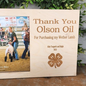 Livestock Auction Thankyou Plaque, Show Cattle, Blue Ribbon Auction Award, Buyer Thankyou