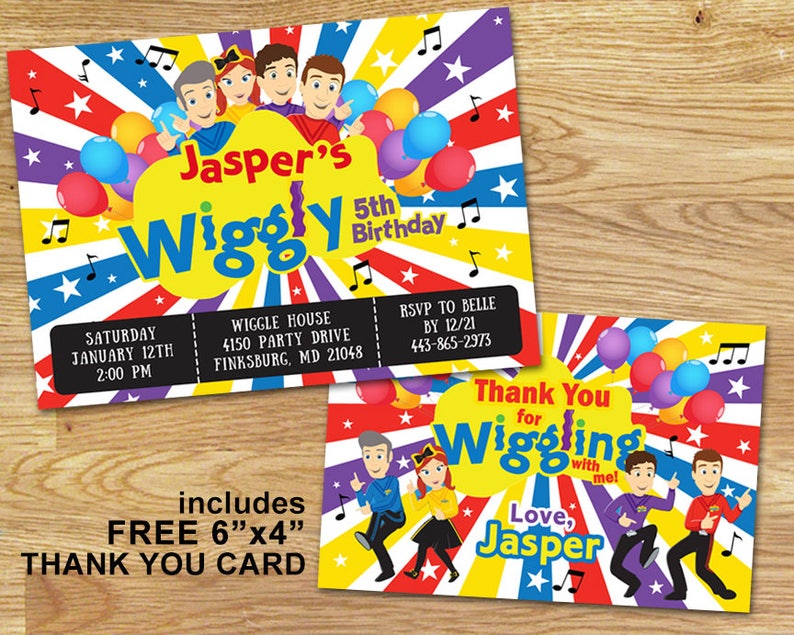 The Wiggles Birthday Invitation Digital File Only Etsy