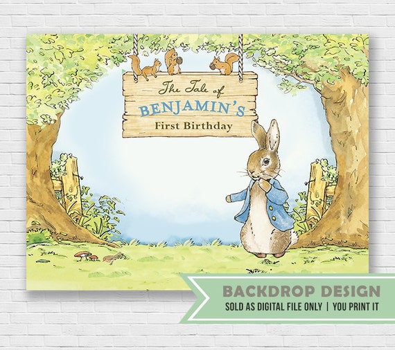 Peter Rabbit Backdrop // DIGITAL FILE Onl // Birthday Baby