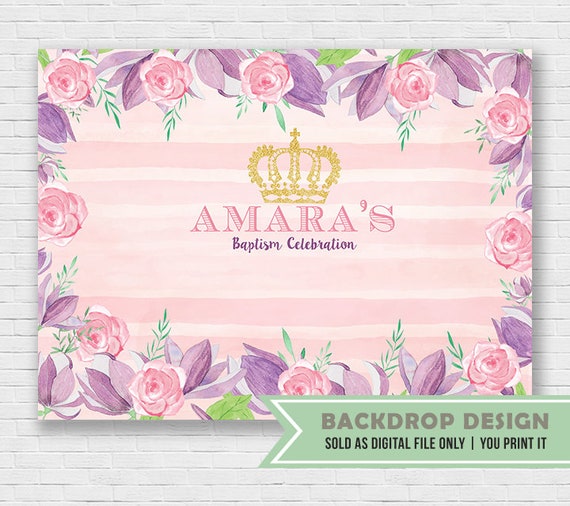 Girl Baptism Party Backdrop // Girl Christening Backdrop // Etsy