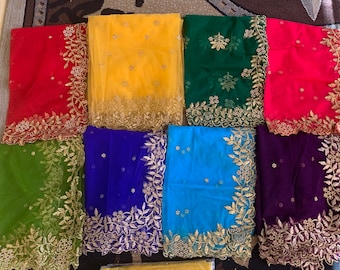 Net work cut work dupatta / gown and dupatta / dupatta for gowns/ work dupatta/ designer wear/ Checkered net dupatta/ ugadi / Indian attire