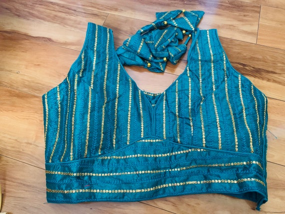 Sequence with zari work Silk Readymade Blouse/ Readymade blouses/ Bollywood style blouse/ Eid/ Ramadan / Ramzan