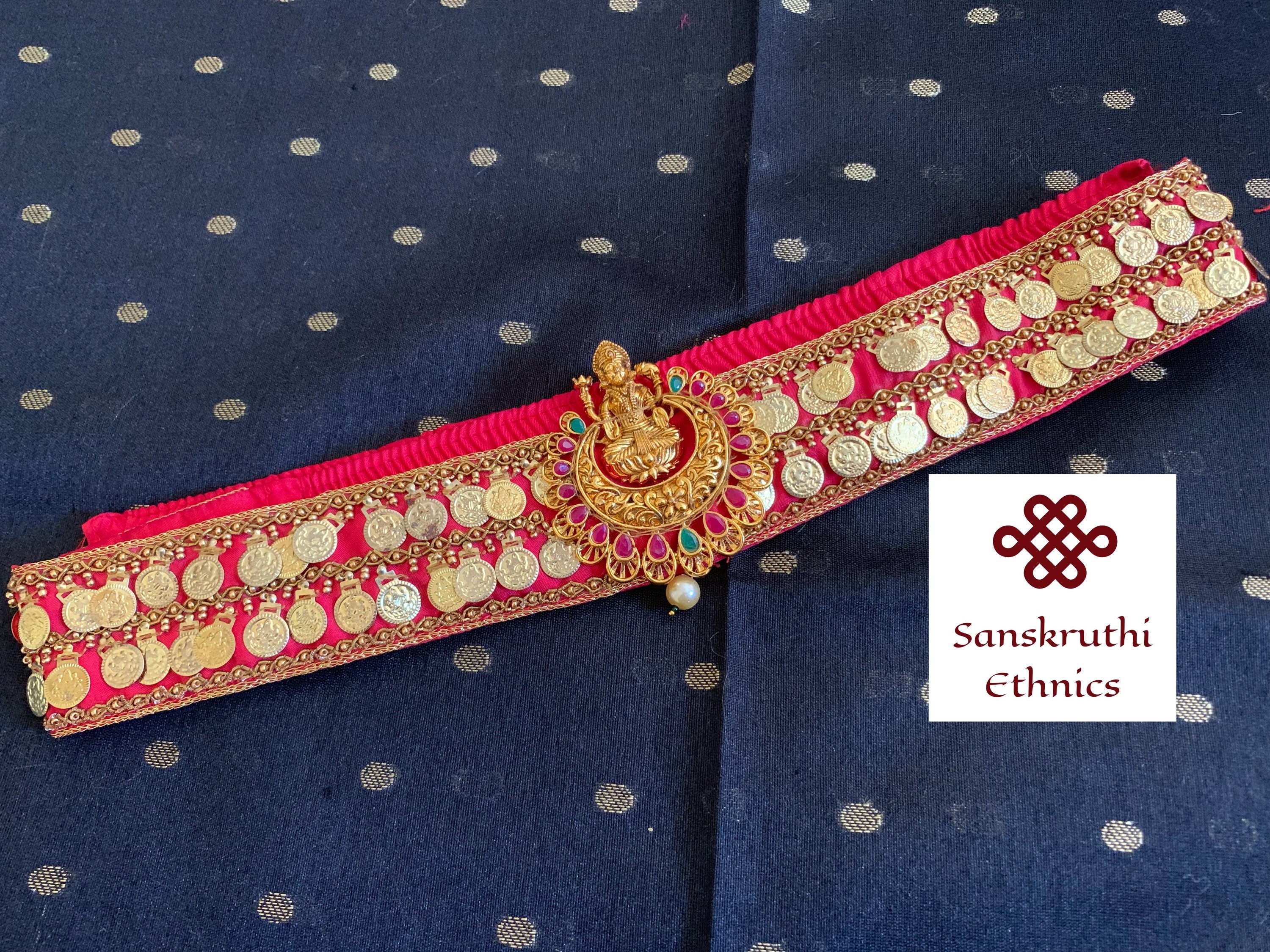 Maggam Work Waist Belt in Silk Material 