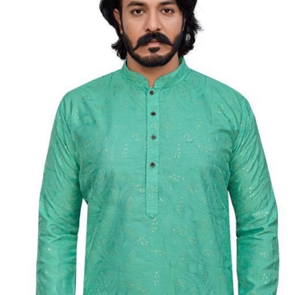 Sequins & Embroidered Kurtas For Men main image 1