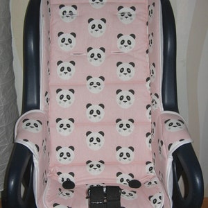 ERSATZBEZUG Auflage für Fahrradsitz Jockey Relax o. Comfort, rosa Panda, Fahrradsitzbezug aus Baumwolle Bild 1