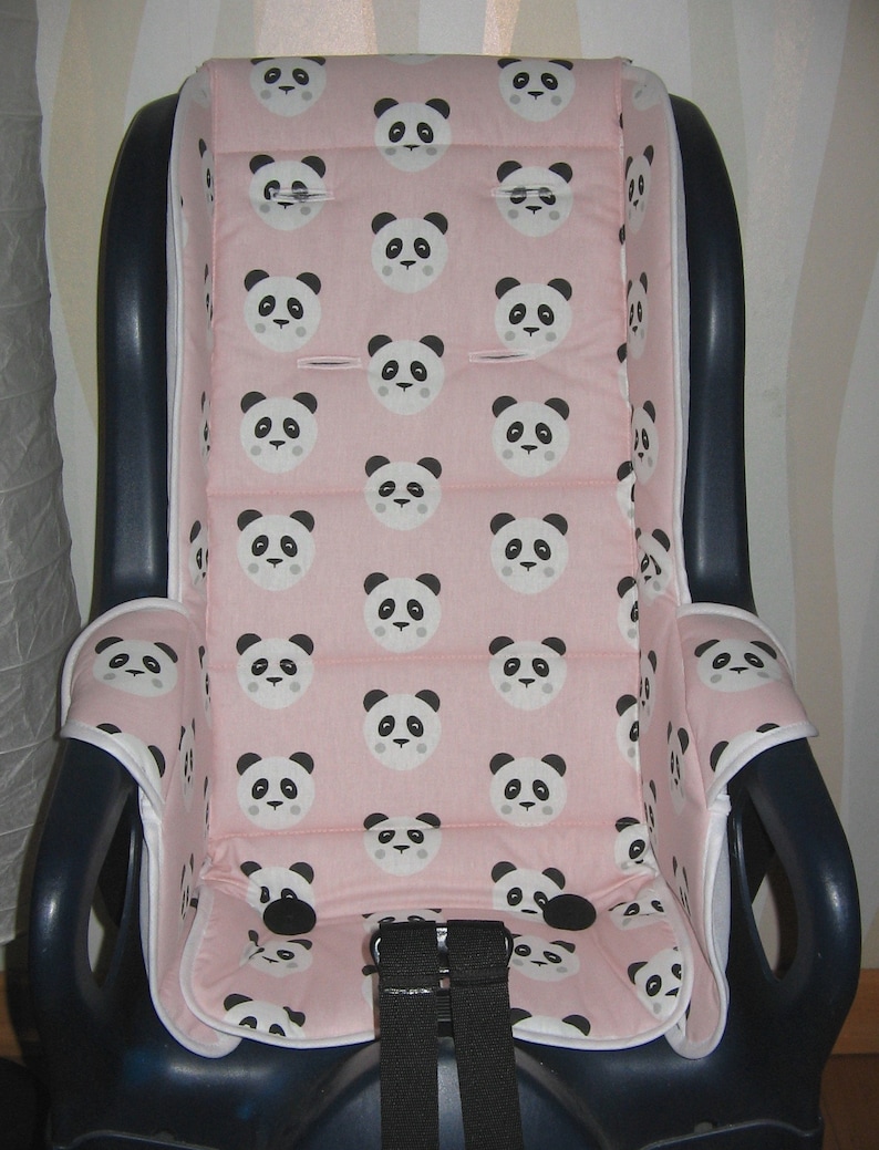 ERSATZBEZUG Auflage für Fahrradsitz Jockey Relax o. Comfort, rosa Panda, Fahrradsitzbezug aus Baumwolle Bild 1