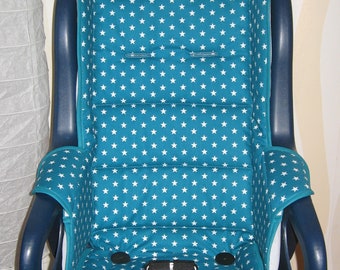 REPLACEMENT COVER for bicycle seat Jockey Relax or Comfort, stars petrol, bicycle seat cover made of cotton