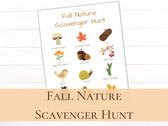 Fall Nature Scavenger Hunt L Printable Activities I Autumn - Etsy