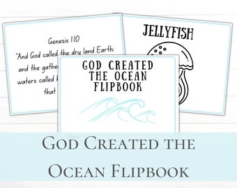God Created the Ocean Flipbook l Homeschool Printable l Ocean Learning