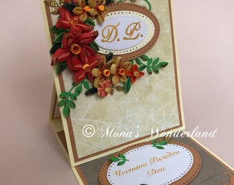 Quilling Birthday Flowers Gift Card