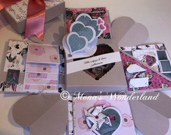 爆発するバレンタインギフトボックス/爆発する箱 2つのハートが1つに