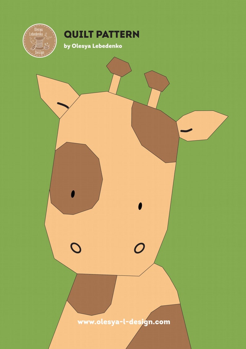 Baby Giraffe Quilt Block PDF Pattern Etsy