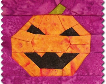 Halloween Quilt Blocks - Spooky Pumpkin Quilt Block Pattern PDF