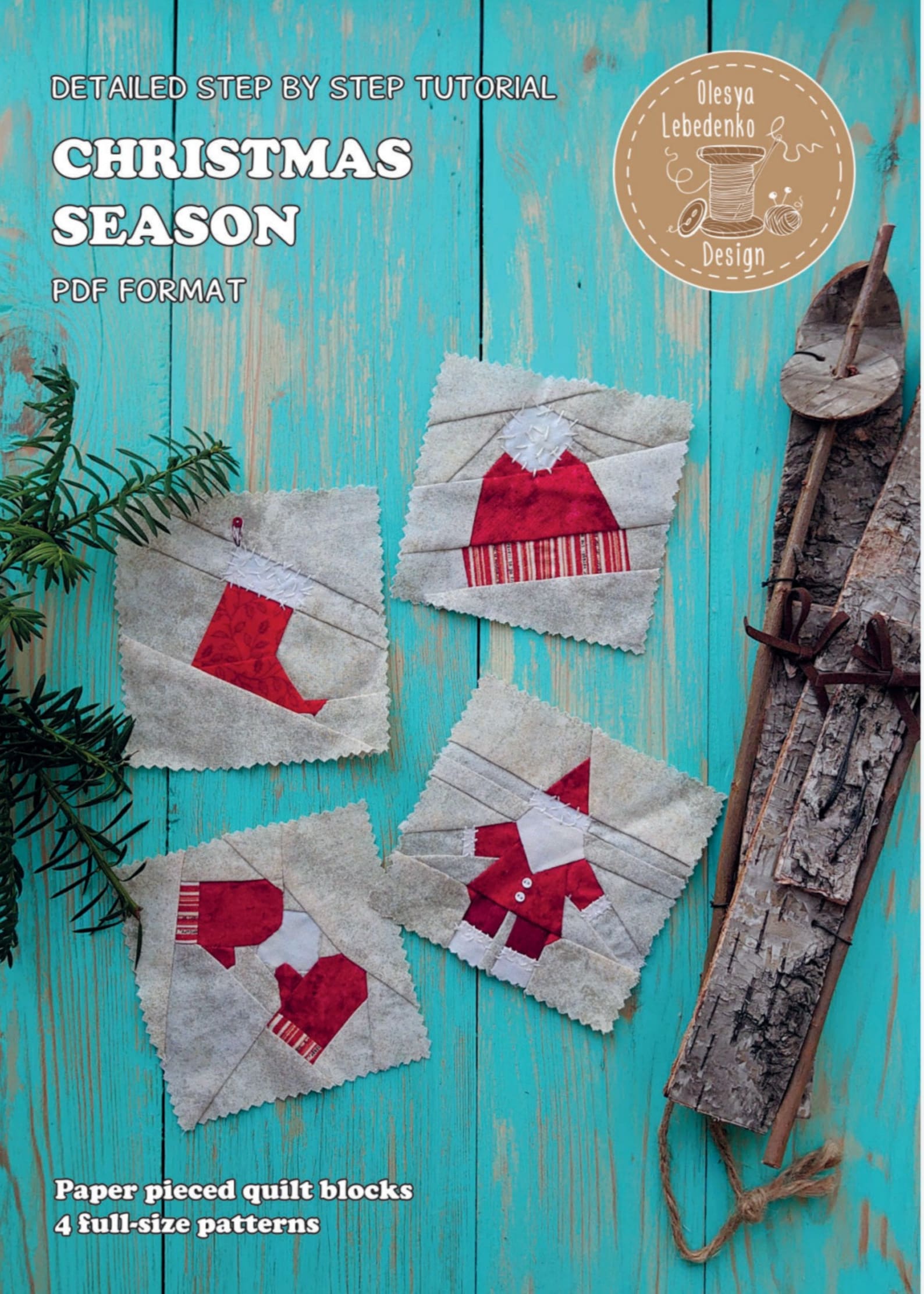 Santa Quilt Blocks Winter Quilt Blocks Christmas Quilt Etsy