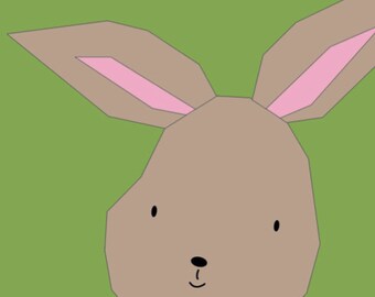 Baby Rabbit Quilt Block PDF Pattern, Easy pattern