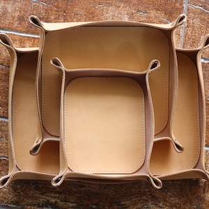Handmade leather catch all tray, A4 paper storage, decorative custom valet tray, anniversary, graduation personalized best gift for her him