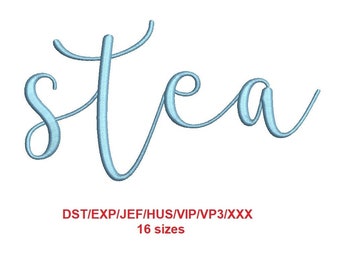 Stea embroidery font dst/exp/jef/hus/vip/vp3/xxx 16 sizes French and English alphabet with commercial license (SNA)