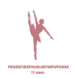 Ballet Dancer machine embroidery hand made design instant download