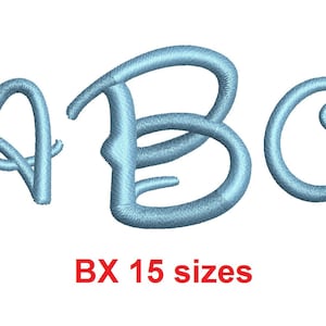 Walt Monogram embroidery BX font Satin Stitches 15 Sizes 0.25 (1/4) up to 7 inches