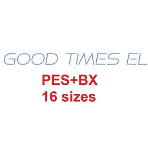 May include: Good Times El PES+BX in 16 sizes. The text is in a light blue color.