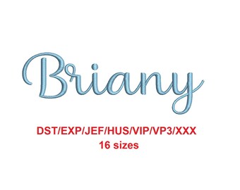 Briany embroidery font dst/exp/jef/hus/vip/vp3/xxx 16 sizes French and English alphabet with commercial license (SNA)