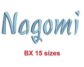 Nagomi™ embroidery BX font Sizes 0.25 (1/4), 0.50 (1/2), 1, 1.5, 2, 2.5, 3, 3.5, 4, 4.5, 5, 5.5, 6, 6.5, and 7 inches (RLA)