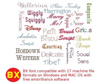 50 Best Sellers BX embroidery fonts Sizes 1, 1.5 and 2 inches, instant download