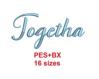 Togetha embroidery font formats PES+BX 16 sizes French and English alphabet with commercial license (SNA)