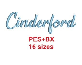 Cinderford embroidery font formats PES+BX 16 sizes French and English alphabet with commercial license (CFA)