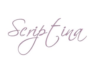 Scriptina embroidery font formats bx, dst, exp, pes, jef and xxx, Sizes 1, 1.5 and 2 inches, instant download