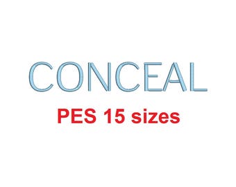 Conceal™ block embroidery font PES 15 Sizes 0.25 (1/4), 0.5 (1/2), 1, 1.5, 2, 2.5, 3, 3.5, 4, 4.5, 5, 5.5, 6, 6.5, and 7
