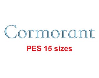 Cormorant embroidery font PES format 15 Sizes instant download 0.25, 0.5, 1, 1.5, 2, 2.5, 3, 3.5, 4, 4.5, 5, 5.5, 6, 6.5, and 7 inches