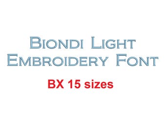 Biondi™ block embroidery BX font Sizes 0.25 (1/4), 0.50 (1/2), 1, 1.5, 2, 2.5, 3, 3.5, 4, 4.5, 5, 5.5, 6, 6.5, and 7 inches (RLA)