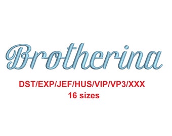 Brotherina embroidery font dst/exp/jef/hus/vip/vp3/xxx 16 sizes French and English alphabet with commercial license (SNA)