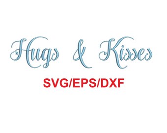 Hugs and Kisses font svg/eps/dxf alphabet cutting files (MHA)