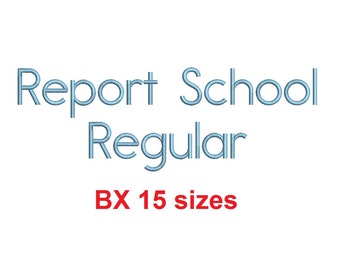Report School Regular™ BX font Sizes 0.25 (1/4), 0.50 (1/2), 1, 1.5, 2, 2.5, 3, 3.5, 4, 4.5, 5, 5.5, 6, 6.5, and 7 inches (RLA)