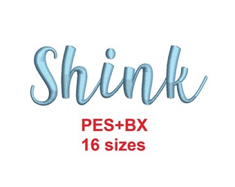 Shink embroidery font formats PES+BX 16 sizes French and English alphabet with commercial license (SNA)