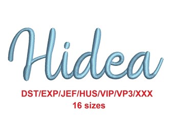 Hidea embroidery font dst/exp/jef/hus/vip/vp3/xxx 16 sizes French and English alphabet with commercial license (SNA)